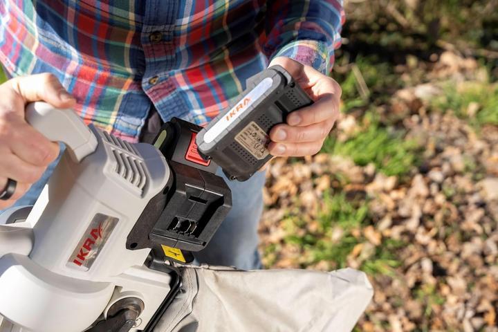 Actual product image Ikra 3-in-1 Leaf Vacuum Blower Shredder with 2 Rechargeable Batteries & Dual Charger (Rechargeable battery operated, Leaf blower, Leaf vacuums)