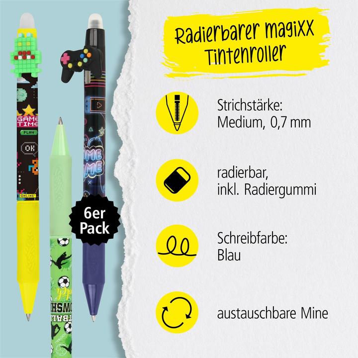 Produktbild Online 6er Pack Gelpen magiXX Boys gemischt (blau radierbar, 1 x)