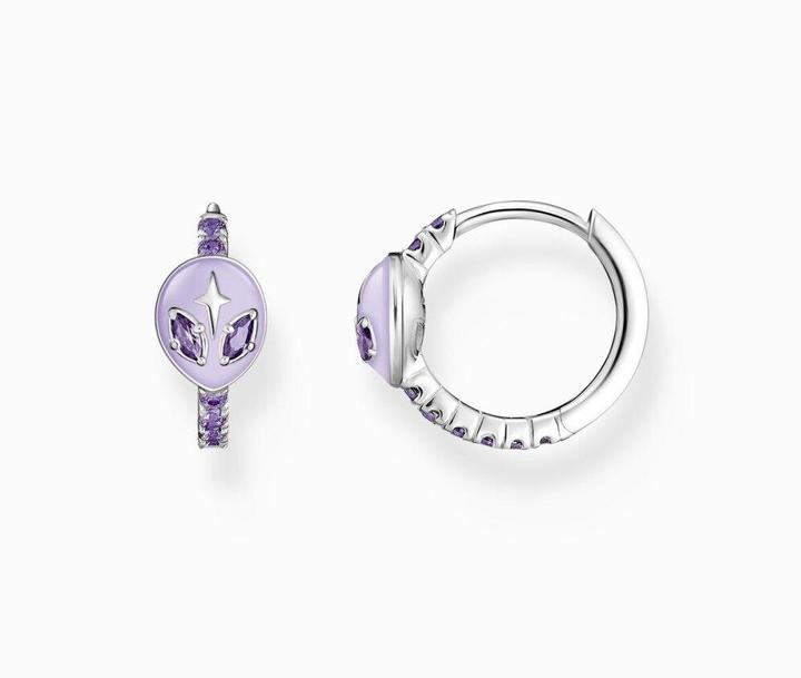Image du produit Thomas Sabo Créole Tête d'Alien avec émail à froid et pierres violettes Argent (Argent 925, Émail)