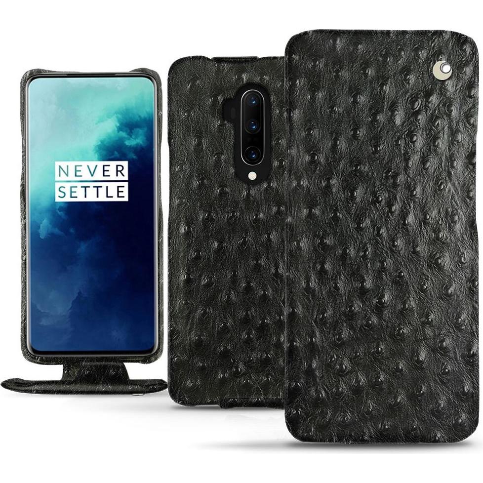 Noreve Lederschutzhülle vertikal (OnePlus 7T Pro), Smartphone Hülle, Schwarz