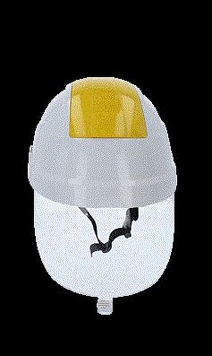 Actual product image KS Tools Work safety helmet with face protection, yellow (53 - 63 cm)