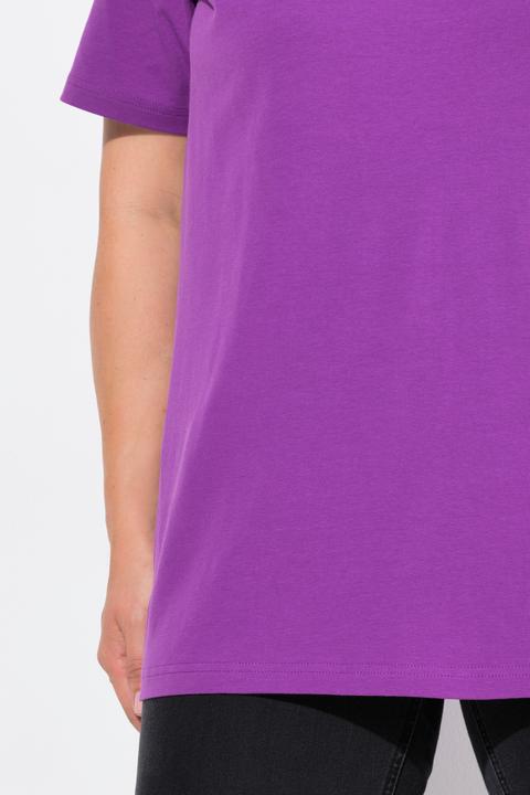 Immagine prodotto Ulla Popken T-shirt dal taglio svasato con scollo a tunica e mezze maniche (42, 44)