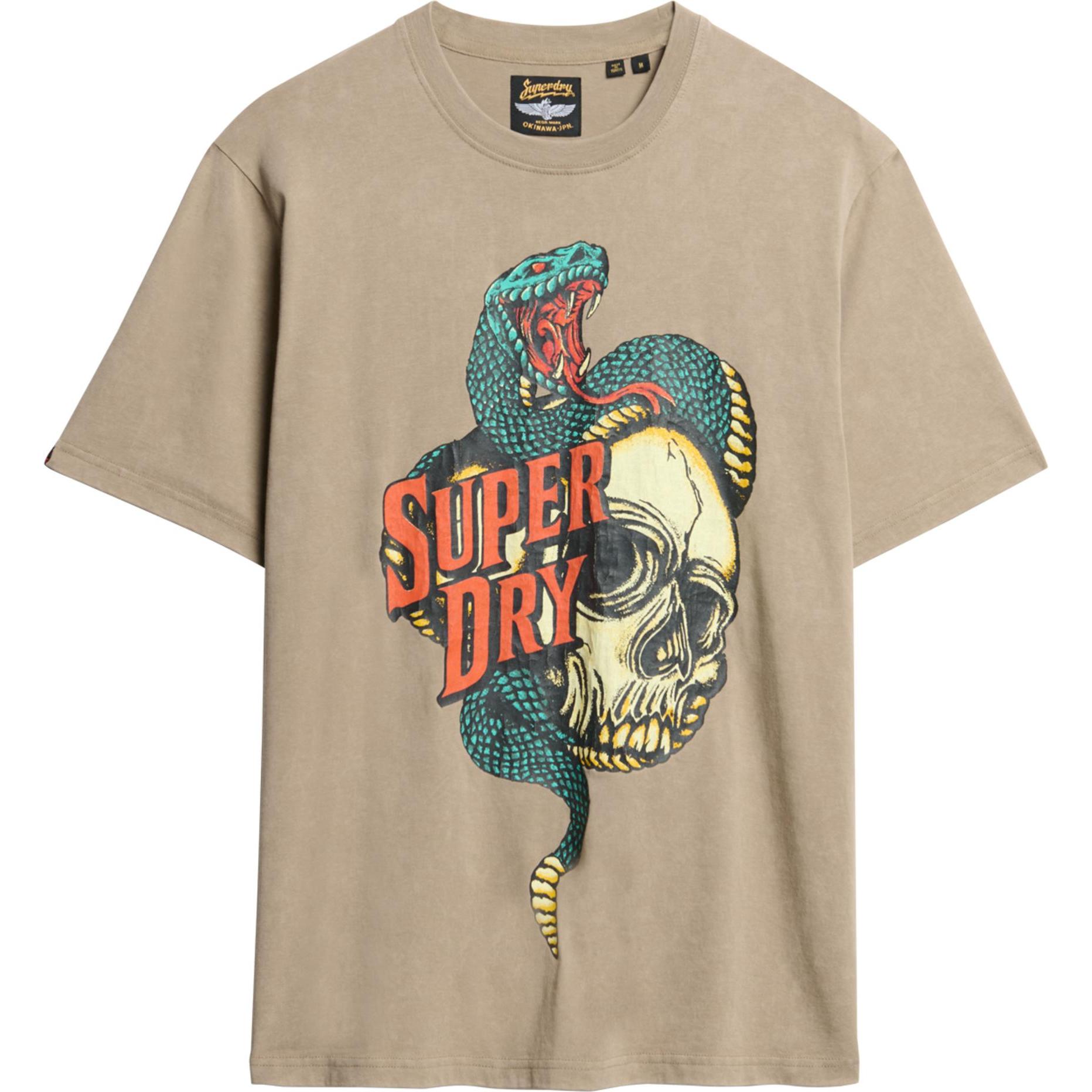 Superdry, Herren, Shirt, Biker Rock, Braun, (XL)