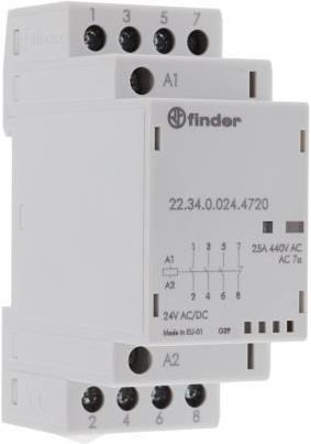 Produktbild Finder Modular contactor 3NO+1NC 25A 24V ac/dc