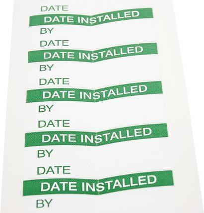 Produktbild RS PRO Etikett,Stoff,Vin.,gr. "DATE INSTALLED"
