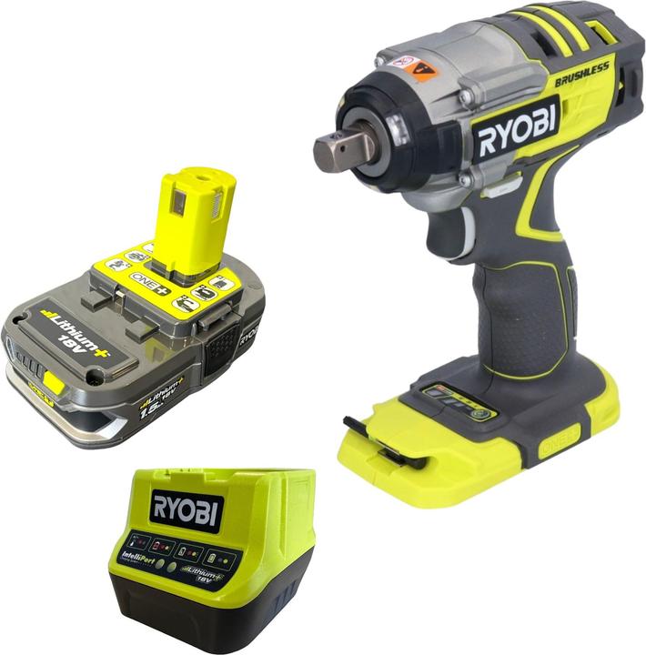 Actual product image Ryobi R18IW7-115 ONE+ cordless impact wrench 18 V 270 Nm 1/2" brushless + 1x rechargeable battery 1.5 Ah (Rechargeable battery operated)