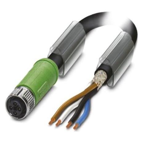 Phoenix Contact M12 SAC kabel, afgeschermd, T-gecodeerd, 4-pos., Kabels + Stekkers, Bruin, Wit, Blauw, Zwart