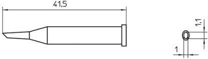 Produktbild Weller Erem XT GW3 soldering tip 0.8/0.9mm plated (Lötspitze)