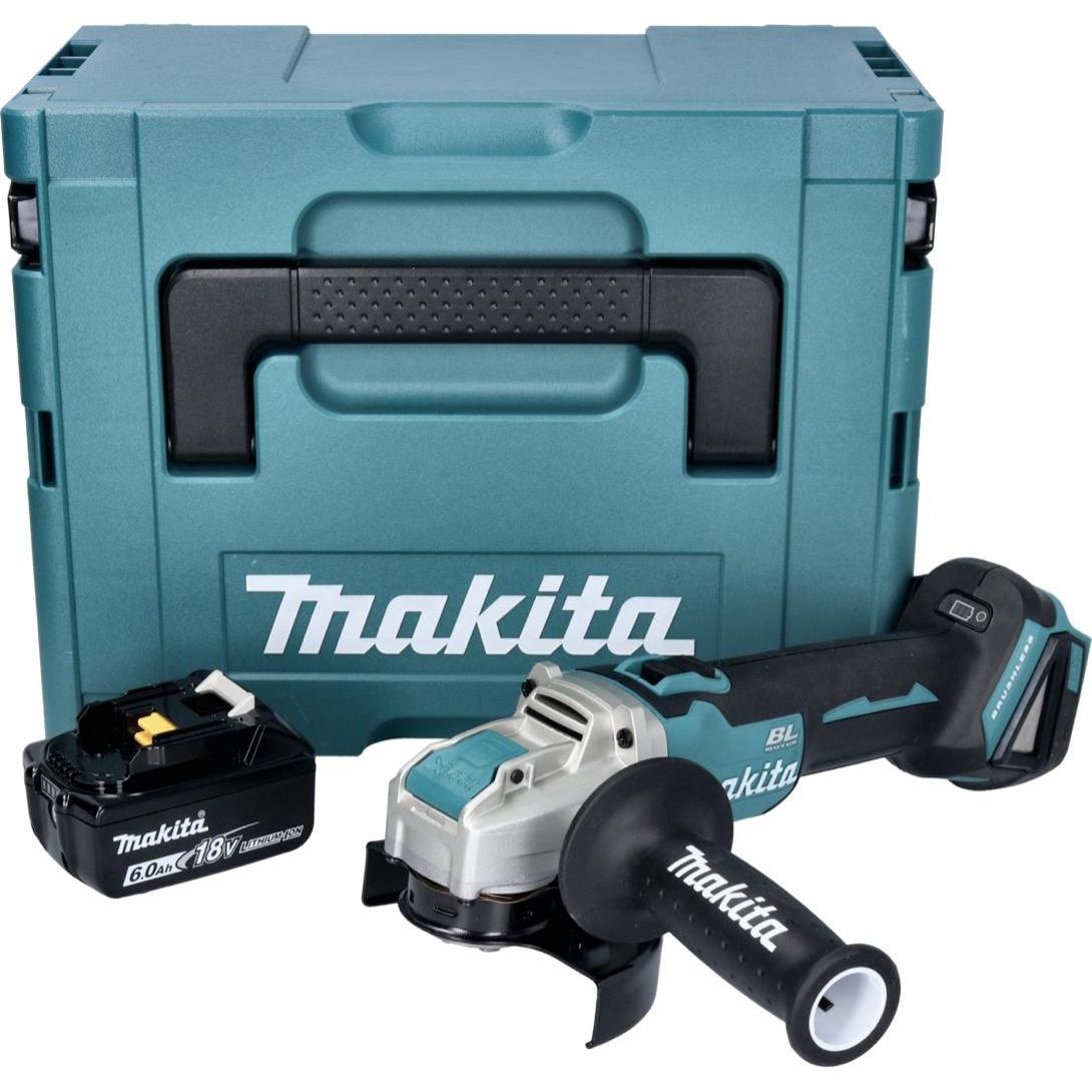 Thumbnail - Makita, Winkelschleifer, DGA 521 G1X1J Akku Winkelschleifer 18 V 125 mm X-LOCK Brushless + 1x Akku 6,0 Ah + Makpac - (12...