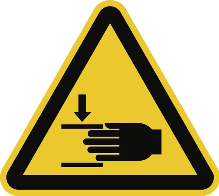 Moedel Schild Warnung vor Handverletzungen