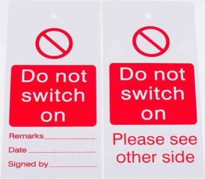 Produktbild RS PRO Lockout Tag "Do not switch on"