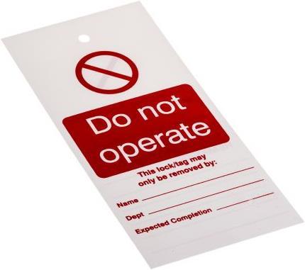 Produktbild RS PRO Lockout Tag "Do not operate"