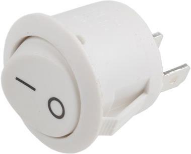 RS PRO Switch rocker white momentary round O/I