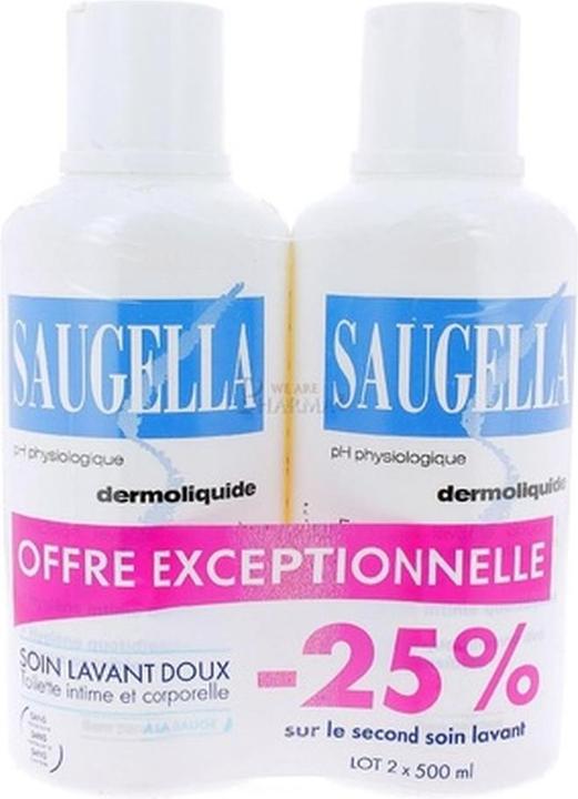 Saugella Dermoliquid - 2er Pack (500 ml, Intimwaschlotion)