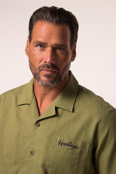 Immagine prodotto JP1880 Hemd, Halbarm, Leinenmix, Stick, Cuba-Kragen, Cuba Fit (4XL)