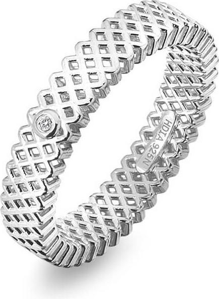 Image du produit Hot Diamonds Bague de luxe en argent avec diamant Quest Filigree DR222 - Circuit : 60 mm (60, Argent 925)