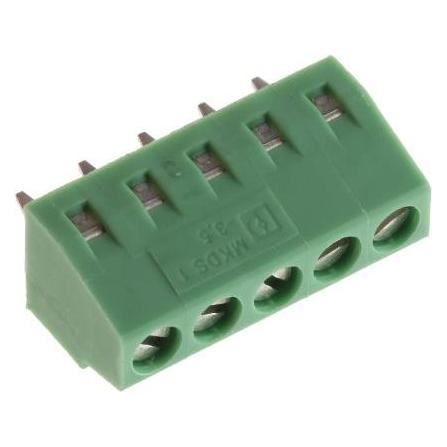 Phoenix Contact Verde Pcb Terminal Block, 3.5Mm Pitch, 5 Way, Cavo + Spina Elettrica,