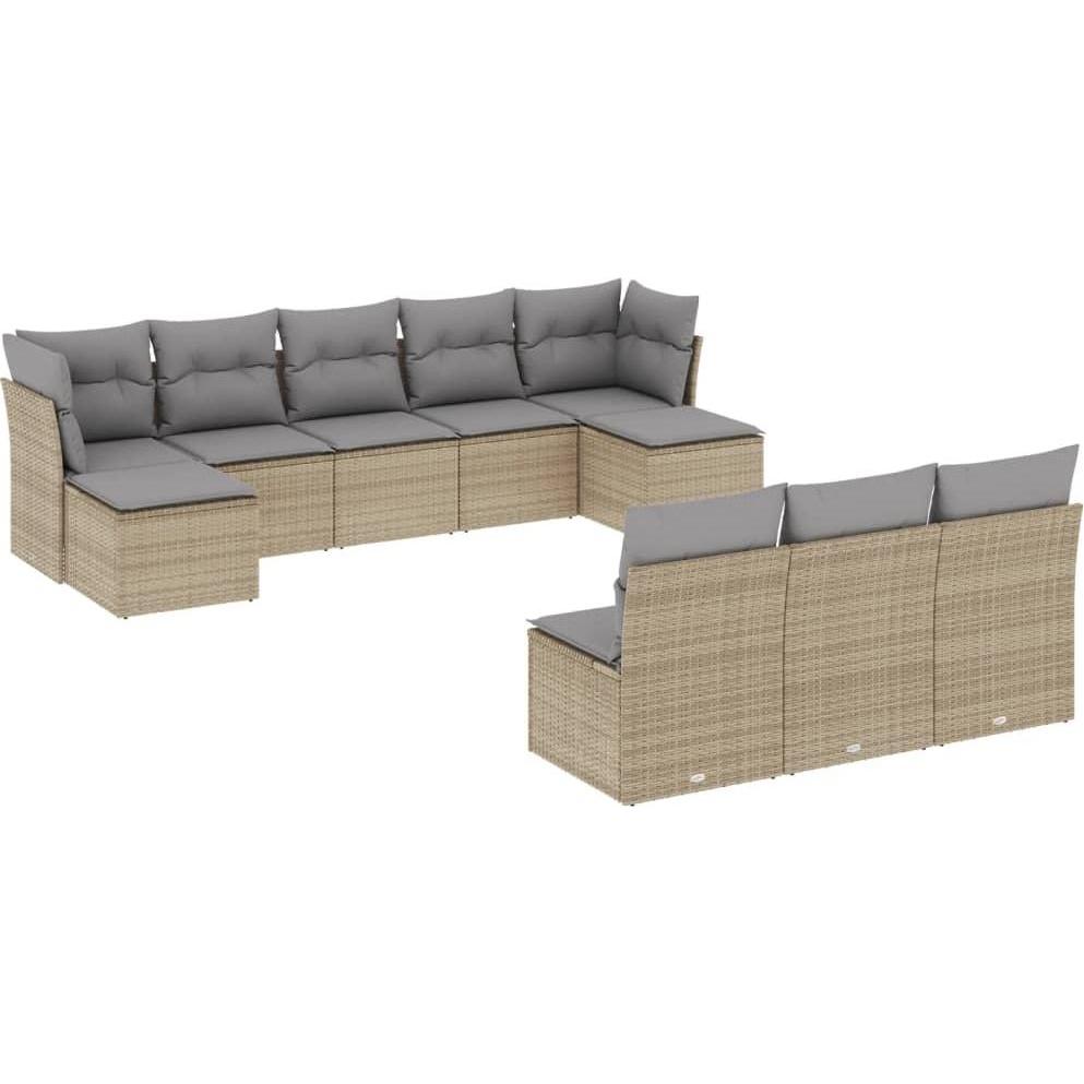 VidaXL, Gartenlounge, 10-tlg. Garten-Lounge-Set mit Kissen