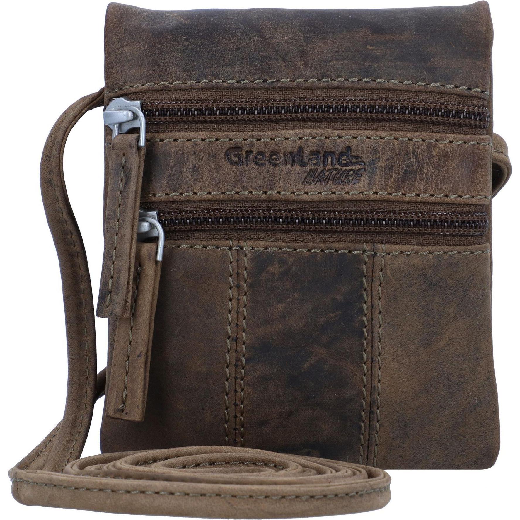 Greenland Nature, Handtasche, Stone Umhängetasche Leder 12 cm, Grau