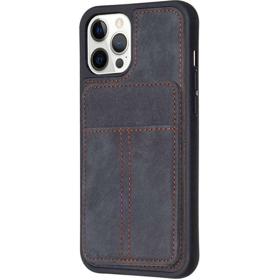 Cover-Discount iPhone 15 Pro Max - Kickstand Case mit Kartenfächer schwarz (Apple iPhone 15 Pro Max), Smartphone Hülle, ...