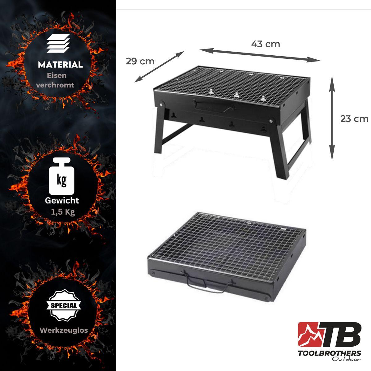 Thumbnail - Tool Brothers, Holzkohlegrill, Outdoor Grill Set für Camping (29 cm)
