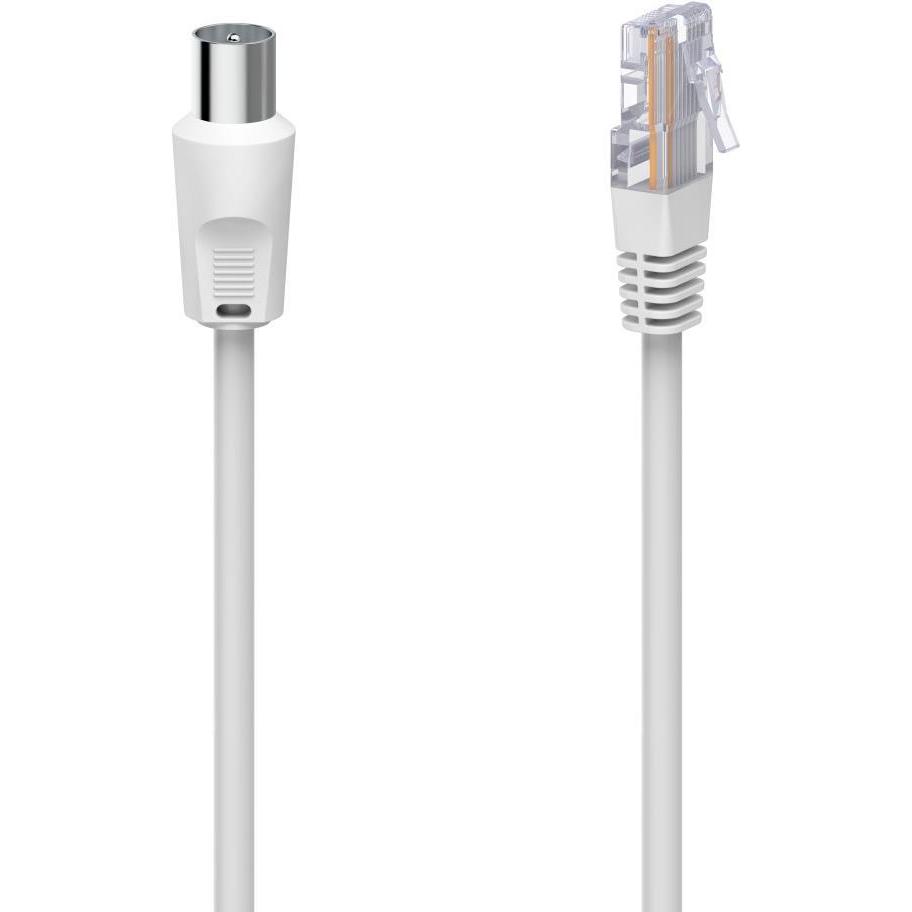 Hama Antennen-Kabel - Koax-Stecker - RJ45-Stecker (75 dB, Antennenkabel), Antennenkabel