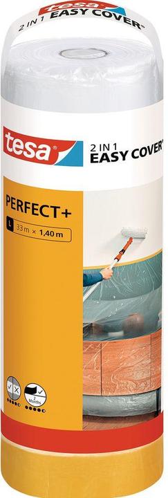 tesa EASY COVER Perfect+ Film de peinture Perfect+ Rouleau de recharge (33 m, 1400 mm)