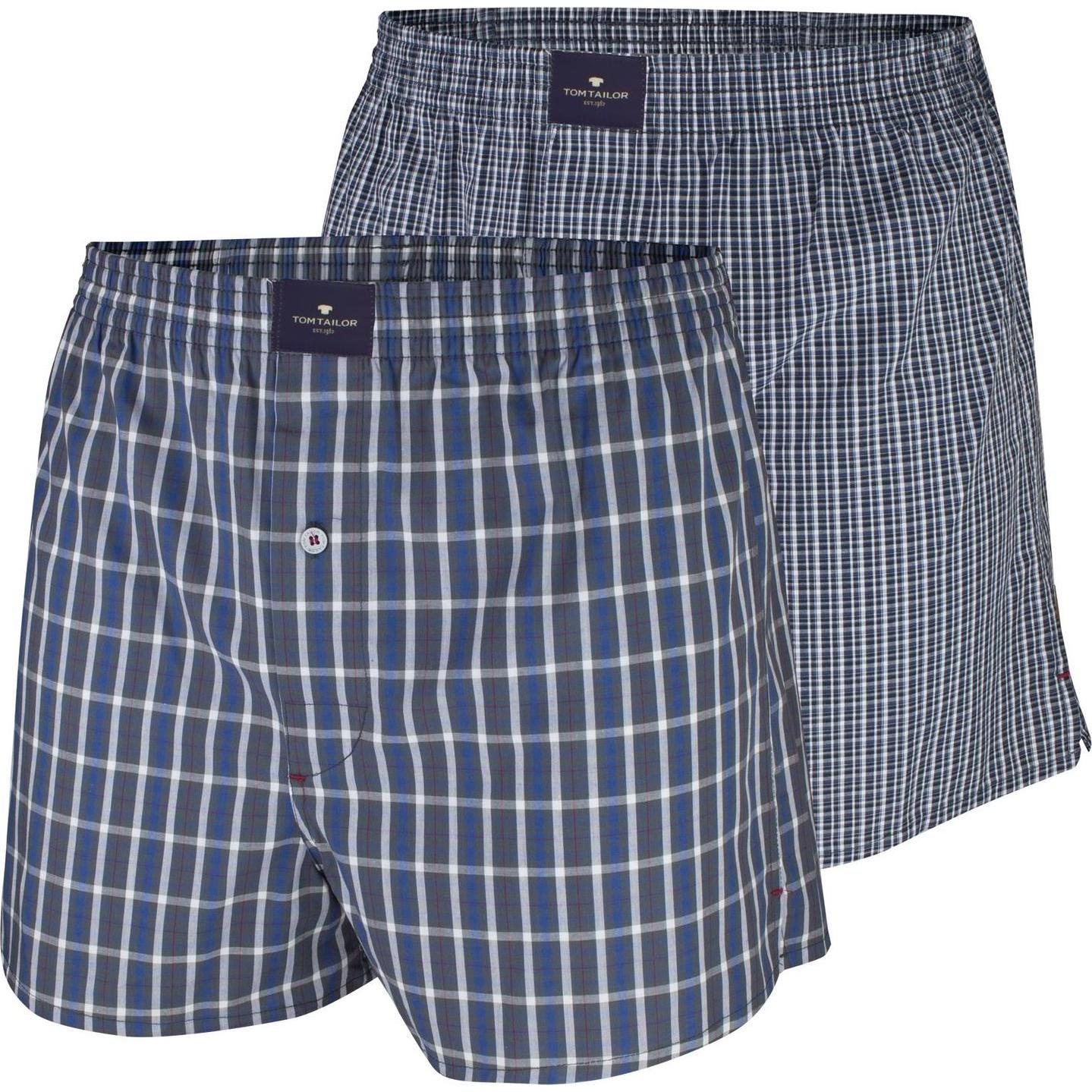 Tom Tailor, Herren, Unterhosen, Web Boxer, Blau, (L, 2er Pack)