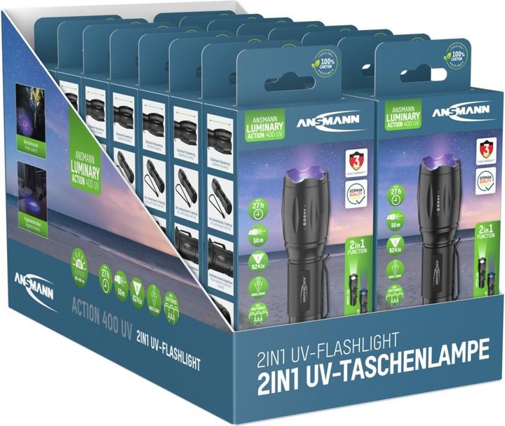 Produktbild Ansmann Taschenlampe Action 400 UV (3.75 cm, 100 lm)
