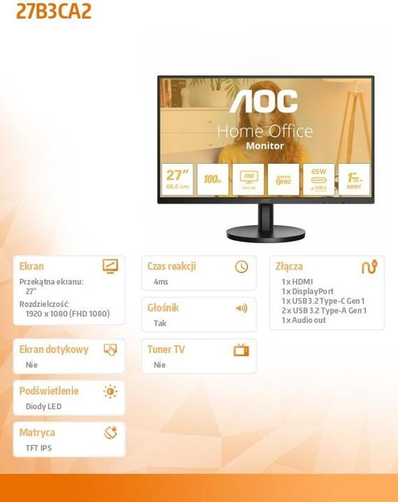 Actual product image AOC 27B3CA2 (1920 x 1080 pixels, 27")