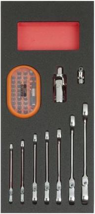 Produktbild Bahco 40pc Sdrive bit & Ratch span Foam Insert