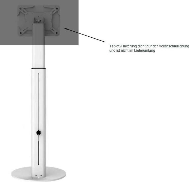 Produktbild Allnet VESA StandfuÃ Halterung hÃ¶henverstellbar fÃ¼r Tablet, Display, Monitor 7,5cm/10cm, weiÃ