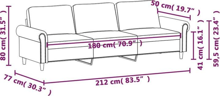 Produktbild vidaXL 3-Sitzer-Sofa (3-Sitzer)