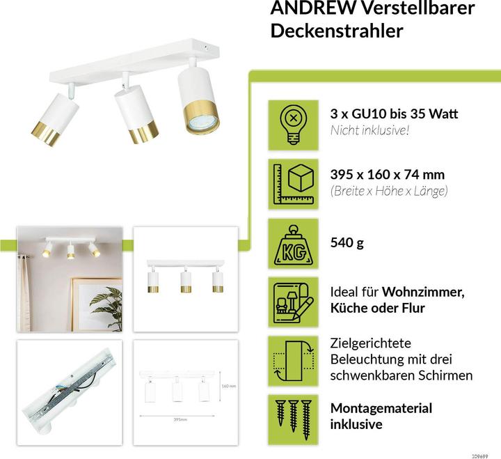 Actual product image Licht-Erlebnisse Spotlight Andrew (GU10)