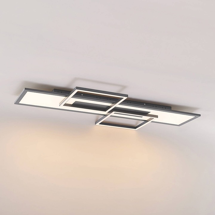 Actual product image Lucande Narumi LED Ceiling Lamp CCT, 110cm, black (2100 lm)