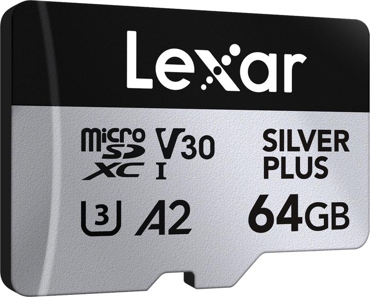 Actual product image Lexar Professional Silver Plus (64 GB, microSDXC, U3, UHS-I)