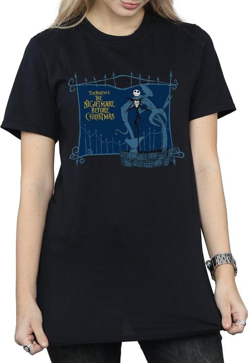 Actual product image Disney Womens/Ladies Nightmare Before Christmas Jack And The Well Cotton Boyfriend T-Shirt (XXL)