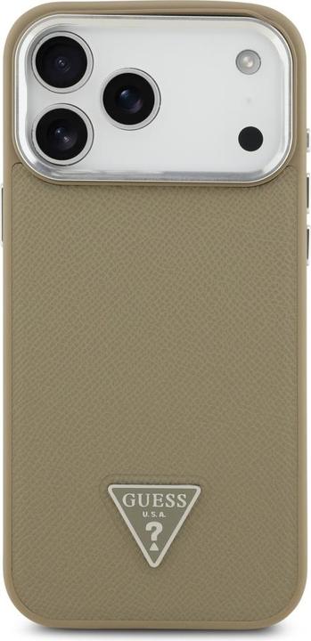 Produktbild Guess Etui Grained Triangle Logo MagSafe do iPhone 17 Pro Max brązowy (Apple iPhone 17 Pro Max)