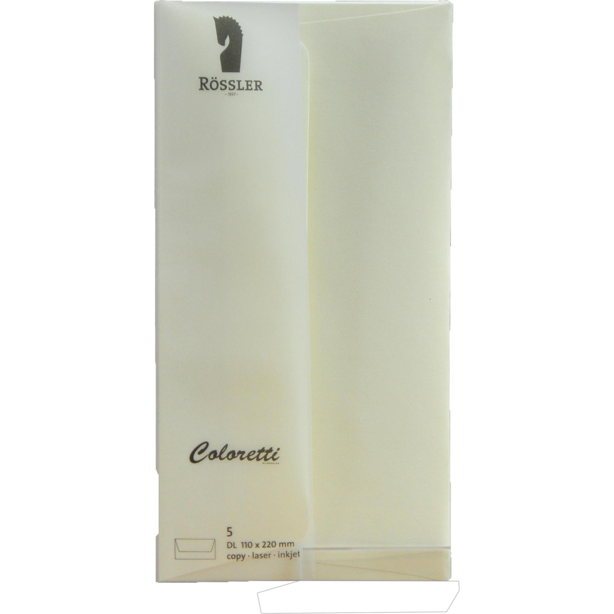 Magni, Busta da lettere, 220702512 - Buste Coloretti, 80 g/m², DIN lungo, crema, 5 pezzi (220 x 110 mm, 5 x)