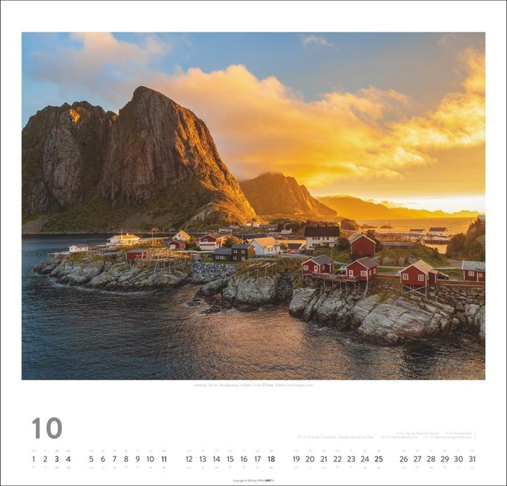 Produktbild Norwegen Kalender 2026 - Im Land der Mitternachtssonne (48 x 46 cm)