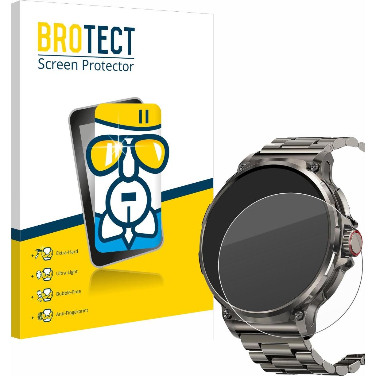 BROTECT AirGlass Panzerglasfolie, Smartwatch Schutzfolie, Transparent