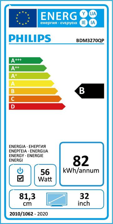 Energie-Label Philips Brilliance BDM3270QP (2560 x 1440 Pixel, 32")