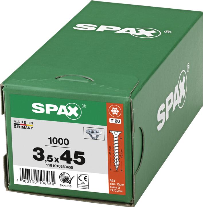 Produktbild Spax Spanplattenschrauben SK T15 3,5x45 mm (1000 Schrauben pro Stück)