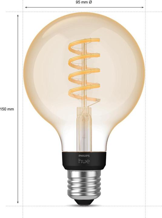 Productafbeelding Philips Hue Globe G93 Gloeidraad (E27, 7 W, 550 lm, 1 x, G)