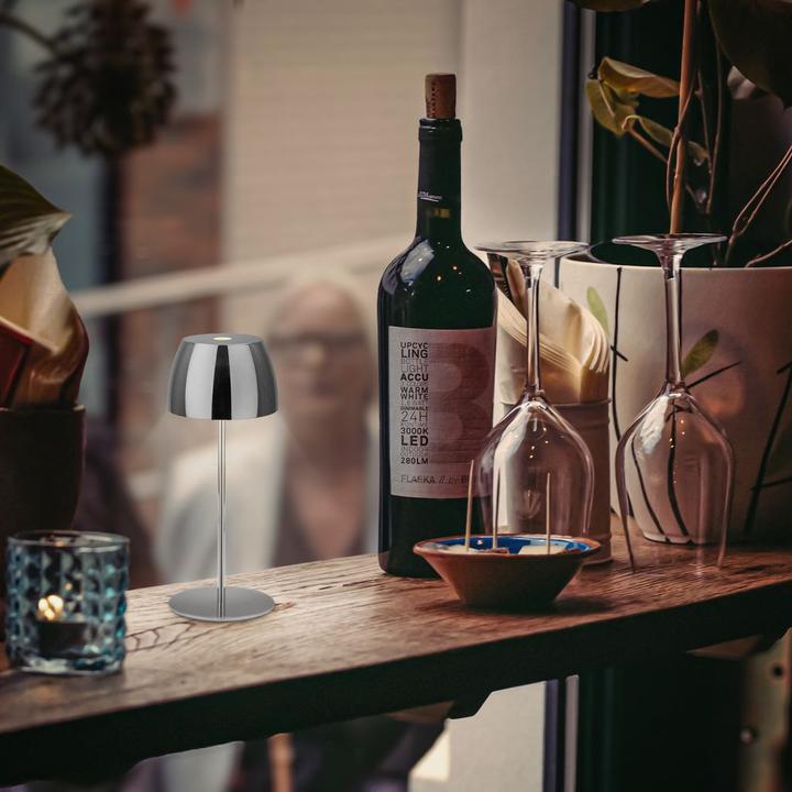 Produktbild Briloner Akku LED Tischleuchte - Mini, Touch, Schwarz chrom (150 lm)