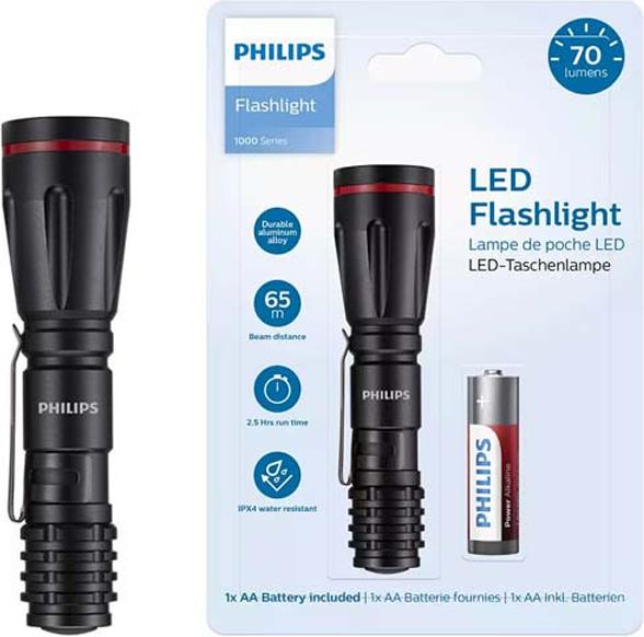 Image du produit Philips Jaunums! Akcija! LED lukturis, melns (70 lm)