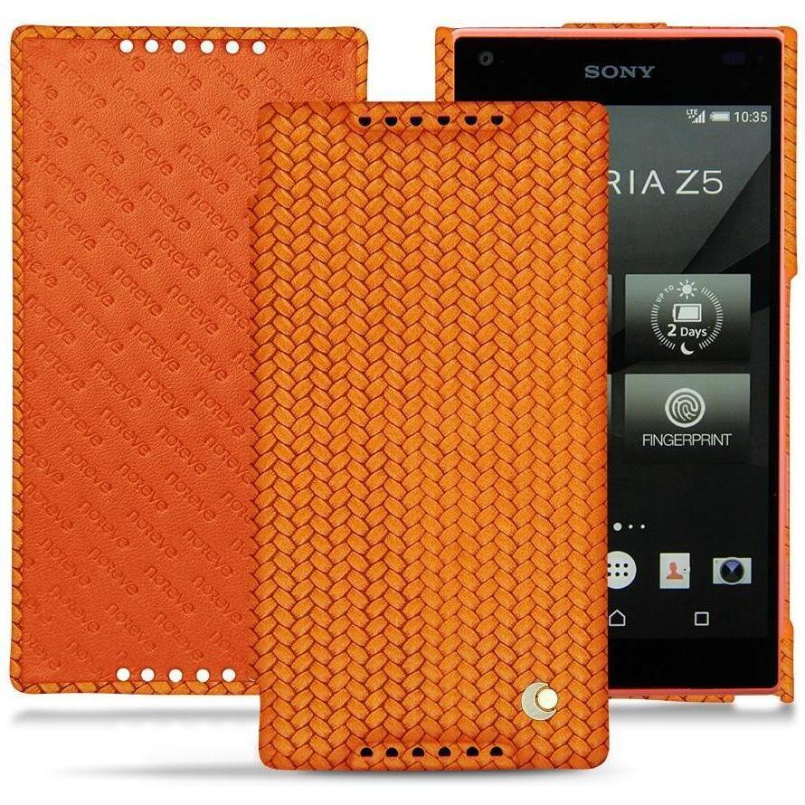 Thumbnail - Noreve Lederschutzhülle horizontal (Sony Xperia Z5 Compact), Smartphone Hülle, Orange