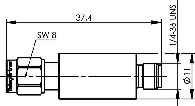 Produktbild Telegärtner R-SMA-Dämpfungsglied 3 dB, 50 Ohm