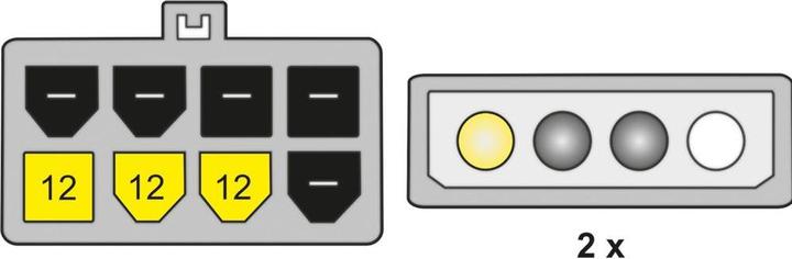Actual product image Delock Dual PCI-E Adapter (15 cm, 4 pin Molex, 8 pin PCI-Express)