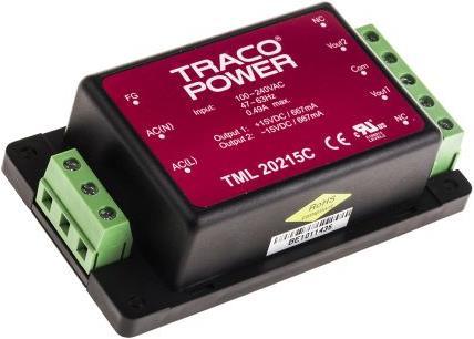 Produktbild TracoPower Netzteil gekapselt Chassis +/-15V 20W (Netzteil)
